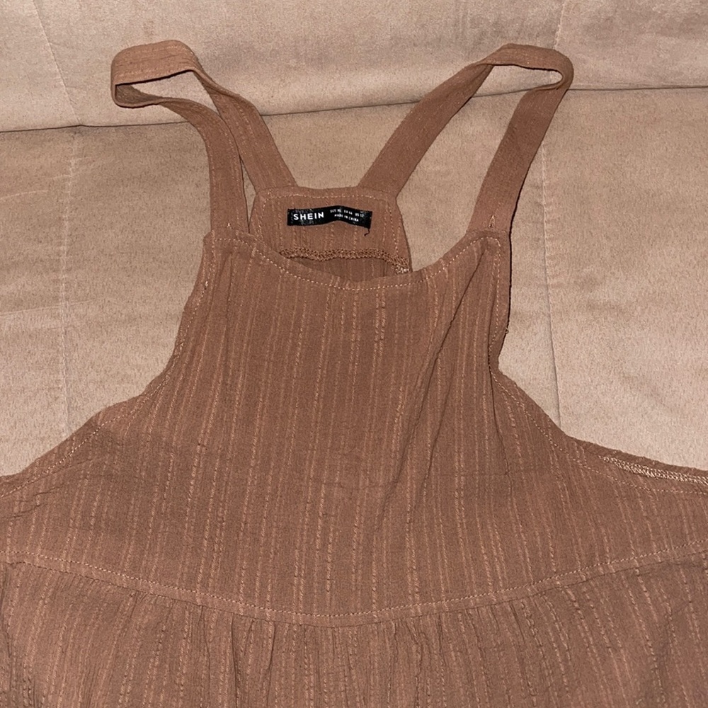 Brown overall shorts